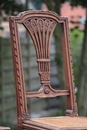 Chaises d'appoint style Louis 16 en bois et cannage, france 1900