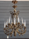 Louis 16 style Gas Chandelier in Bronze, France 1890