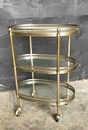 Louis 16 style Trolley Bar in Brass & Glass, France 1940