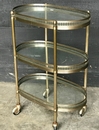 Louis 16 style Trolley Bar in Brass & Glass, France 1940