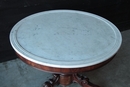 style Louis-Philippe Marble Top Center Table