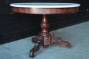 style Louis-Philippe Marble Top Center Table