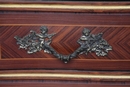 Louis VIII style Marble top chest of drawer in rich bronzes and copper inlaid