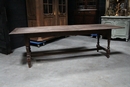 Louis XIII style 18th century oak french farm table in oak, France 18th century