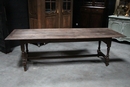 Louis XIII style 18th century oak french farm table in oak, France 18th century