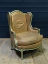 style Louis XV Leather Bergere