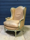 style Louis XV Leather Bergere