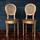 style Louis XVI gilted side chairs