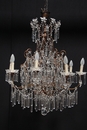 Lustre en crystal, italie 1940