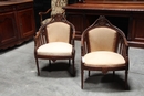 style Nice pair of LXVI armchairs with medaillons 19 th century