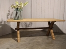 style Oak bleached trestle table