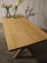 style Oak bleached trestle table