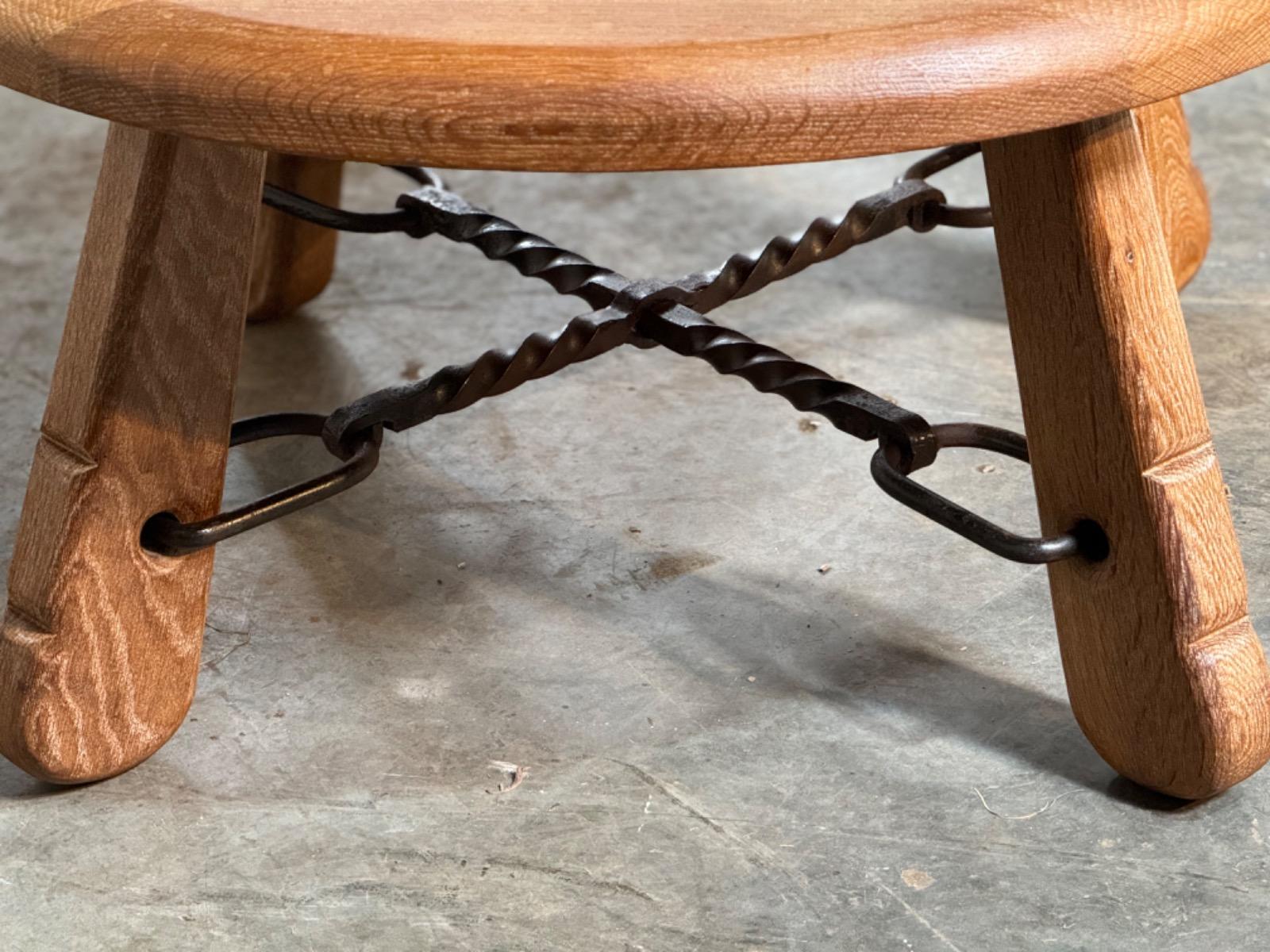 Oak brutalist coffee table 