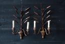 Ear of corn Sconces in wood & metal, Italy from the 40's