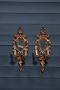 style Pair gilt wood mirrors sconces, Italy 19 th century