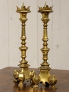 style Pair gothic brass candelsticks