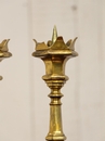 style Pair gothic brass candelsticks