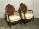 style Pair Louis XVI french bergeres fine carved