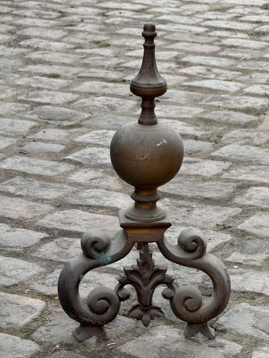 Pair of antique brass renaissance fire dogs 