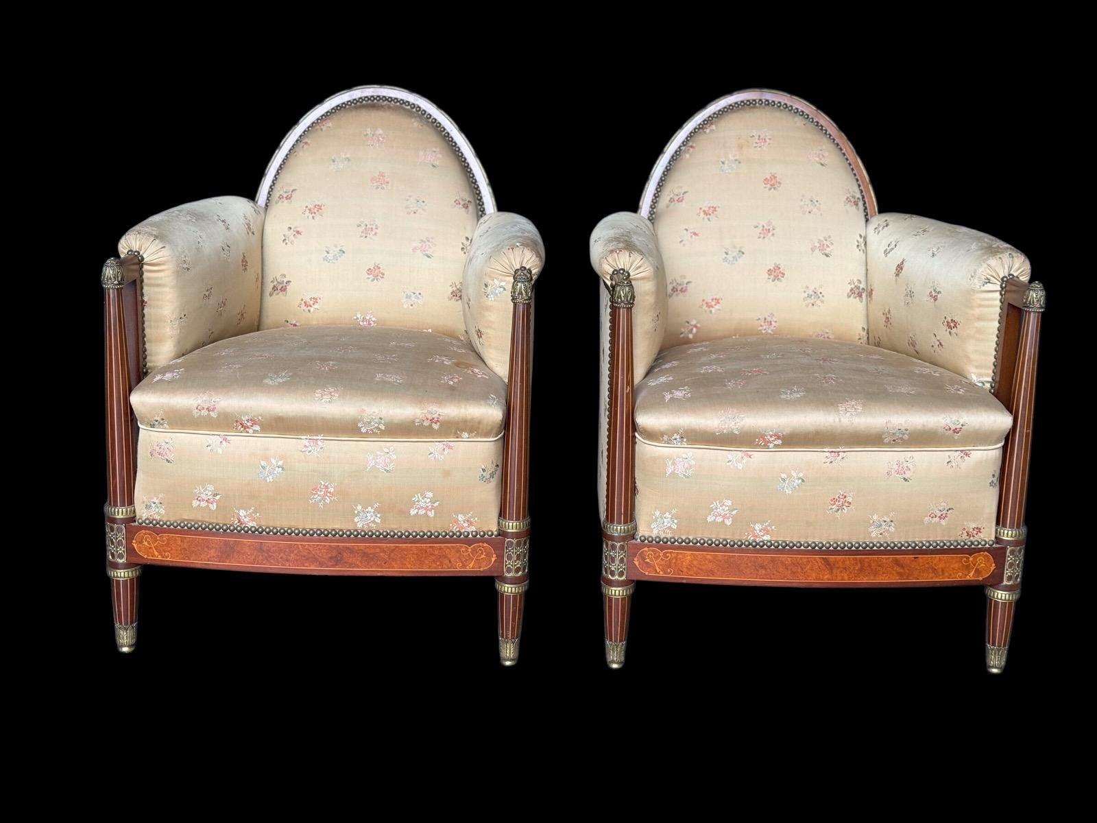 Pair of art deco armchairs 