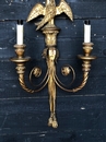 style Pair of large gilt wood sconces