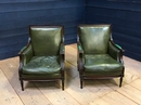 style Pair of leather armchairs