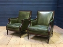 style Pair of leather armchairs