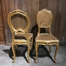 style Pair of Louis XV gilt wood side chairs  Napoléon III period