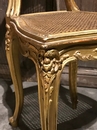 style Pair of Louis XV gilt wood side chairs  Napoléon III period