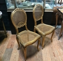 style Pair of Louis XV gilt wood side chairs  Napoléon III period