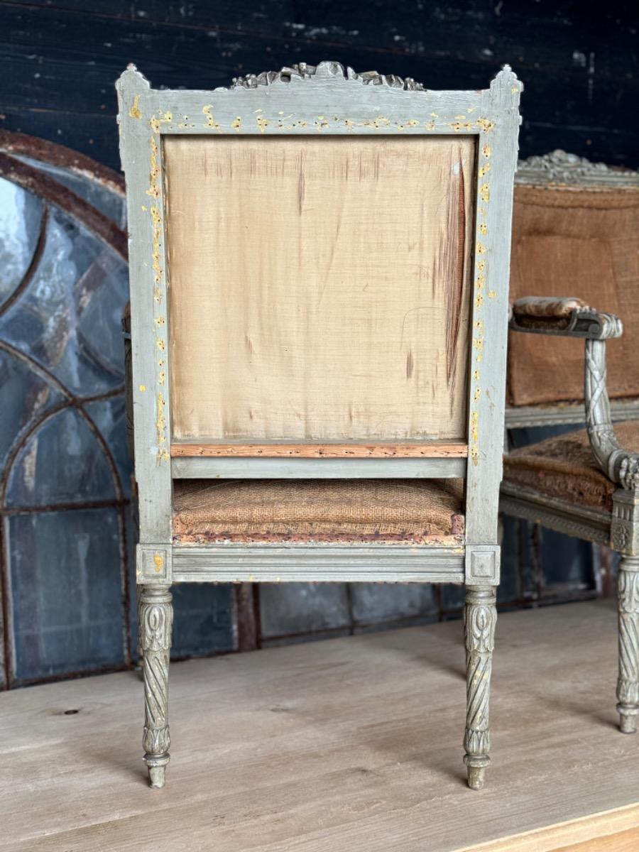 Pair of painted armchairs 