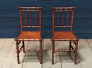 style Pair of side chairs faux bamboo