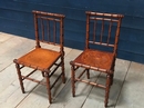 style Pair of side chairs faux bamboo