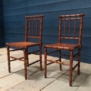 style Pair of side chairs faux bamboo