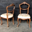 style Pair of walnut side chairs