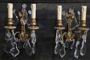 Sconces in brass & cristal circa 1900