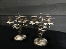 style Pair silvered bronze candlesticks