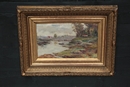 Peinture d'un paysage 19 ème siècle