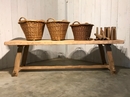 Primitive style Dining Table in Elm Wood, Scandinavian 1950