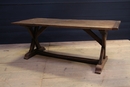 style Primitive oak dining table, France 19 th century