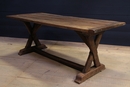 style Primitive oak dining table, France 19 th century