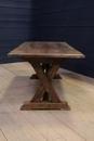 style Primitive oak dining table, France 19 th century