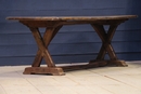 style Primitive oak dining table, France 19 th century