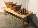 Table de ferme scandinave style Primitive en Orme, France 1950