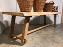 Table de ferme scandinave style Primitive en Orme, France 1950