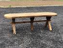 Table de ferme primitive rustique  en Chêne délavé , France 20eme