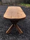 Table de ferme primitive rustique  en Chêne délavé , France 20eme