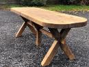 Table de ferme primitive rustique  en Chêne délavé , France 20eme