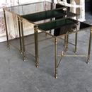 Table gigogne design en laiton et miroirs