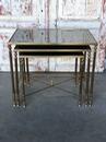 Table gigogne design en laiton et miroirs